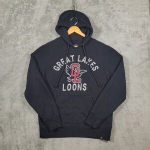Great Lakes Loons Hoodie Mens Medium Black MiLB Baseball Sweatshirt Logo